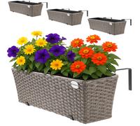 Polyrattan Flower Boxes 4 Pcs Cream