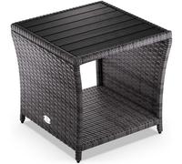 Polyrattan Garden Side Table Grey 45x45x40cm