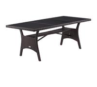 Polyrattan Garden Table Takeo Brown 190x90x75cm WPC