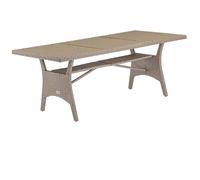 Polyrattan Garden Table Takeo Cream 190x90x75cm WPC
