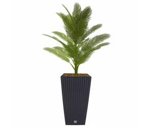 Polyrattan Plant Pot with Insert 50.5cm Anthracite Flower Pot Planter Tub