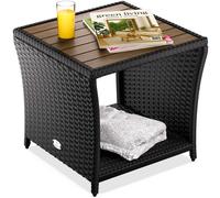 Polyrattan side table black 45x45x40cm