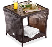 Polyrattan side table brown 45x45x40cm