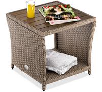 Polyrattan side table cream 45x45x40cm