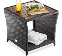 Polyrattan side table grey 45x45x40cm