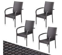 Polyrattan stacking chair Comfort set of 4 brown