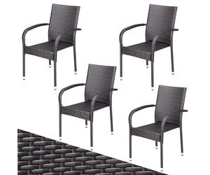 Polyrattan stacking chair Comfort set of 4 brown