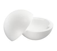 Polystyrene ball, 2-piece, diameter 20 cm, polystyrene ball, separable, half shells, 1 piece, white