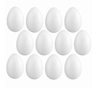 Polystyrene Eggs 10 cm Pack of 12 - White Polystyrene Craft Eggs - Eggs for Painting, Gluing and Decorating - Ideal for Easter Eggs, Sequin Technique and DIY Craft Projects