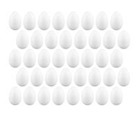 Polystyrene Eggs 6 cm Pack of 40 - White Polystyrene Craft Eggs - Eggs for Painting, Gluing and Decorating - Ideal for Easter Eggs, Sequin Technique and DIY Craft Projects