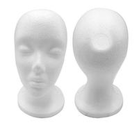 Polystyrene White Female Display Head Styrofoam Mannequin Head for Wig Hat Glasses Sunglass Display Foam Head Female White
