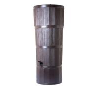 Polytank 150L Water Butt UK, Brown Oak Woodgrain Effect Rain Barrel, Polytank, Includes Stand, Diverter & Tap