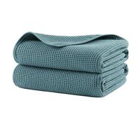 POLYTE 380 gsm Microfibre Oversize Quick Dry Lint Free Waffle Bath Towel for Body, 76.2 x 152.4 cm, Set of 2