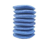 Polyte Microfibre Detailing Wax Applicator Pad 8 Pack, 13 cm (Blue)