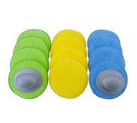 Polyte Microfibre Detailing Wax Applicator Pad w/2 Handles, 13 cm, 12 Pack (Multi-Blue,Green,Yellow)