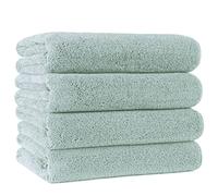 POLYTE Quick Dry Lint Free Microfibre Bath Towel, 76 x 145 cm, Pack of 4 (Light Green)