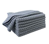 POLYTE Ultra Premium Microfibre Kitchen Dish Cloth Waffle Weave, 8 Pack (30x30 cm, Grey)