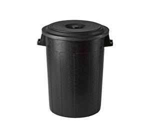 Polythene Black Trash Bin With Lid L100 53x67x62 Cm Stefanplast