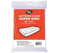 Polythene Plastic Mattress Cover | Heavy Duty Dust Sheet Removal Bag for Storage Moving Painting Decorating (Super King Mattress Cover)