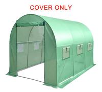 Polytunnel Cover Replacement Greenhouse PE Plant Grow Sheet Zipped Door 3X2X2M