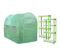 Polytunnel Greenhouse Walk-in Galvanised Garden Grow Tent 3m x 2m With Racking