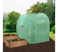 MonsterShop Polytunnel Greenhouse Walk In Galvanised Windows Doors Growhouse Pe Cover Diameter 4 X 2M