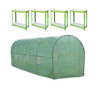 Polytunnel Greenhouse Walk-in Galvanised Garden Grow Tent 6m x 3m With Racking