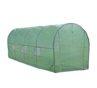 MonsterShop Polytunnel Greenhouse Walk In Galvanised Windows Doors Growhouse Pe Cover Diameter 6 X 3M