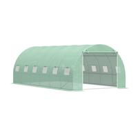 Polytunnel Greenhouse with Mesh Windows Walk-in Greenhouse 6 x 3 x 2 m Green