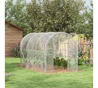 Polytunnel Greenhouse with PE Cover, Walk-in Grow House Outsunny Clear One Size