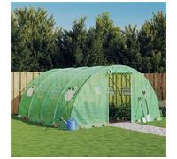 Polytunnel Greenhouse with Steel Frame Green 14x4x2 m