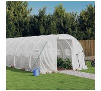 Polytunnel Greenhouse with Steel Frame White 24x3x2 m