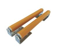 Polyurethane Coated Long Roller with Bracket Set | 16" Length, 1.5" Diameter Conveyor Rollers | Galvanized Steel | Versatile Support for Roller Stands, Woodworking, and Roller Conveyors | Pack of 2