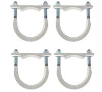 Polyurethane Covered M8 Round U-Bolt Pipe Clamp | Silver/White DN15/DN20/DN25 M8 4 Pcs: For Pipes, Wood, Automobiles, Boats, Plumbing(DN25)