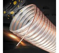 Polyurethane Duct Carving Machine Dust Collection Hose with Steel Wire Coil, Flexible Clear PU Wood Chip Dust Hose Telescopic Ventilation Hose Thick 1.5mm(L 2m(6.5t),ID 125mm/4.92in)