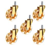 Polyurethane Office Chair Casters 3 Inch Noiseless Gliding For Rolling Chairs And Ergonomic Furniture Tool Less Installation Chair Casters