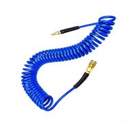 Polyurethane Pneumatic Hose with Spiral Recoil Design, Flexible PU Compressor Tube for Air Tool Connections, Quick Connect Fittings and Smooth Airflow(7.5 Meters)
