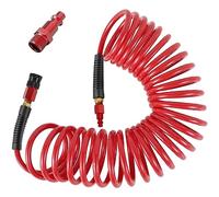 Polyurethane Recoil Air Hose, 25FT 1/4inch Universal Coupler and I/M Plug, Kink-Resistant, Wear-Resistant, Heavy Duty Polyurethane Compressor Hose