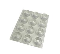 Polyurethane Rubber Self Adhesive Bumper Feet Stops Bumpons 22.3 x 10.1mm[Pack of 12,Clear]