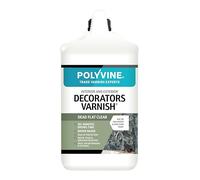 Polyvine Decorators Varnish Dead Flat - Water Resistant Clear Varnish with UV Protection - Seals and Protects Emulsion, Acrylic Paint, Wallpaper, Wood, Furniture, Plaster & Fabric, 4L