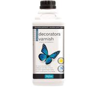 Polyvine Decorators Varnish - Water Resistant Clear Varnish with UV Protection - Seals and Protects Emulsion Paint, Wallpaper, Interior Wood, Furniture, Plaster & Fabric - Dead Flat Finish, 1 Litre