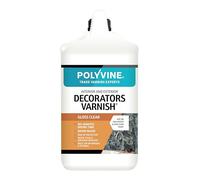 Polyvine Decorators Varnish Gloss, Satin or Dead Flat - Water Resistant Clear Varnish with UV Protection - Seals and Protects Emulsion, Acrylic Paint, Wallpaper, Wood, Furniture, Plaster & Fabric, 4L