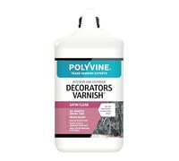 Polyvine Decorators Varnish Satin - Water Resistant Clear Varnish with UV Protection - Seals and Protects Emulsion, Acrylic Paint, Wallpaper, Wood, Furniture, Plaster & Fabric, 4L