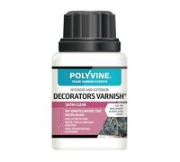 Polyvine Decorators Varnish Satin - Water Resistant Clear Varnish with UV Protection - Seals and Protects Emulsion, Acrylic Paint, Wallpaper, Wood, Furniture, Plaster & Fabric, 100ml