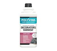Polyvine Decorators Varnish - Water Resistant Clear Varnish with UV Protection - Seals and Protects Emulsion Paint, Wallpaper, Interior Wood, Furniture, Plaster & Fabric - Satin, 2 Litres