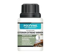 Polyvine Exterior Extreme Varnish - Heavy Duty Outdoor Waterproof Clear Varnish - Quick Dry Polyurethane Clear Coat Multi Use Protective Coating - UV, Heat, Stain Water Based Sealer (Dead Flat, 100ml)