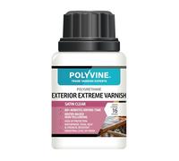 Polyvine Exterior Extreme Varnish Satin - Heavy Duty Outdoor Waterproof Clear Varnish - Quick Dry Polyurethane Clear Coat Multi Use Protective Coating - UV, Heat, Stain Water Based Sealer, 100ml