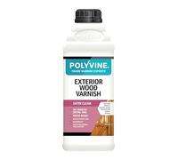 Polyvine Exterior Wood Varnish Satin Finish - Quick Drying, Water-Based, High UV Protection & Weather Resistant Clear Varnish for Outdoor Wood & Timber - No Blistering or Peeling, 1L