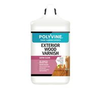 Polyvine Exterior Wood Varnish Satin Finish - Quick Drying, Water-Based, High UV Protection & Weather Resistant Clear Varnish for Outdoor Wood & Timber - No Blistering or Peeling, 4L