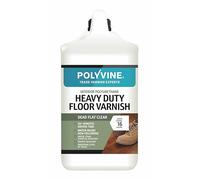 Polyvine Heavy Duty Floor Varnish - Quick Drying Floor Varnish - Polyurethane, Water-Based, Water Resistant Indoor Flooring Protection for Wood, Stone, Tiles, Slate (Dead Flat, 4 Litre)